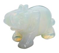 Nupuyai Elephant Figurine Gemstone Crystal Lucky Elephant Healing Stone Lucky Charm Elephant Figure Reiki Fengshui Decoration