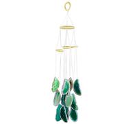 Nupuyai Green Agate Slices Wind Chimes Crystal Stone Garden Decor
