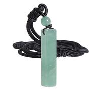 Nupuyai Green Aventurine Crystal Cuboid Necklace for Women, Energy Healing Stone 4 Side Bar Pendant with Adjustable Cord 70cm