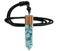 Nupuyai Healing Crystal Point Pendant Necklace for Women Men | Hexagonal Crystal Stone Point, Energy Spiral Symbol, Resin Crystal Necklace, 60cm Adjustable Cord, Reiki Chakra Jewelry Gift