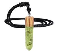 Nupuyai Healing Crystal Point Pendant Necklace for Women Men | Hexagonal Crystal Stone Point, Energy Spiral Symbol, Resin Crystal Necklace, 60cm Adjustable Cord, Reiki Chakra Jewelry Gift