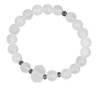 Nupuyai Hexagonal Charm White Quartz Crystal Beads Bracelet for Men & Women