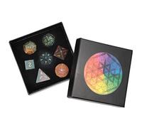 Nupuyai Indian Agate Stone Polyhedral Dice Gemstones Set, 7 Pieces Healing Stones Set, Table Games for Dungeon and Dragons Dice DND RPG MTG Dice Game Gift