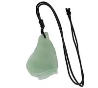 Nupuyai Irregular Green Aventurine Crystal Stone Necklace for Women, Reiki Chakra Stone Pendant with Adjustable Cord 62cm
