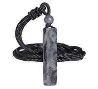 Nupuyai Labradorite Crystal Cuboid Necklace for Women, Energy Healing Stone 4 Side Bar Pendant with Adjustable Cord 70cm