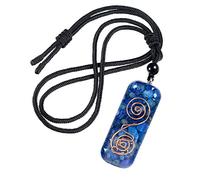 Nupuyai Lapis Lazuli Spiral Healing Crystal Necklace for Women Men, Chakra Stone Pendant with Adjustable Cord 65cm