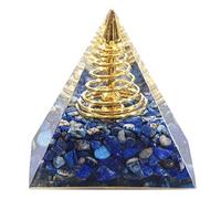Nupuyai Lapis Lazuli Spiral Healing Crystal Pyramid for Protection, Spiritual Ornament Quartz Energy Point Figurine for Reiki Healing with Gift Box