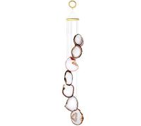 Nupuyai Large Natural Colour Agate Slices Wind Chimes for Garden Home Decor, Crystal Stone Hanging Ornament Wind Bell for Outdoor Indoor 82cm