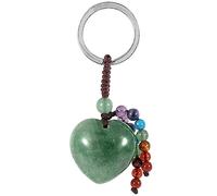 Nupuyai Love Heart Crystal Keychain for Women, 7 Chakra Gemstone Key Ring
