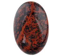 Nupuyai Mahogany Obsidian Palm Worry Stone for Therapy, Oval Pocket Massage Stone Healing Crystal for Meditation 6cm