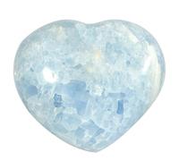 Nupuyai Natural Blue Celestite Crystal Heart Stone, Polished Worry Palm Stone Anxiety Relief, Reiki Healing Crystal Meditation Positive Energy Feng Shui Decor Home Office, 500-900g