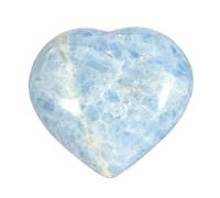 Nupuyai Natural Blue Celestite Crystal Heart Stone, Polished Worry Palm Stone Anxiety Relief, Reiki Healing Crystal Meditation Positive Energy Feng Shui Decor Home Office, 200-500g