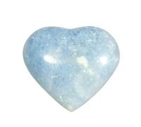 Nupuyai Natural Blue Celestite Crystal Heart Stone, Polished Worry Palm Stone Anxiety Relief, Reiki Healing Crystal Meditation Positive Energy Feng Shui Decor Home Office, 100-250g