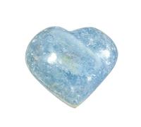 Nupuyai Natural Blue Celestite Crystal Heart Stone, Polished Worry Palm Stone Anxiety Relief, Reiki Healing Crystal Meditation Positive Energy Feng Shui Decor Home Office, 50-150g