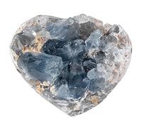 Nupuyai Natural Celestite Raw Mineral Crystal Cluster Geode Specimen Stone, Energy Crystals Druzy for Reiki Healing Home Decor (320-450g)