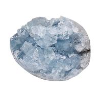 Nupuyai Natural Celestite Raw Mineral Crystal Cluster Geode Specimen Stone, Energy Crystals Druzy for Reiki Healing Home Decor (150-220g)