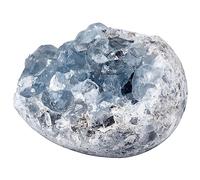 Nupuyai Natural Celestite Raw Mineral Crystal Cluster Geode Specimen Stone, Energy Crystals Druzy for Reiki Healing Home Decor (320-450g)