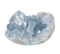 Nupuyai Natural Celestite Raw Mineral Crystal Cluster Geode Specimen Stone, Energy Crystals Druzy for Reiki Healing Home Decor (75-150g)