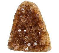 Nupuyai Natural Citrine Crystal Cluster Standing Raw Quartz 201-300g | Natural Citrine Quartz Geode, Standing Raw Crystals, Irregular Mineral Specimen, Feng Shui Wealth Decor for Home & Office