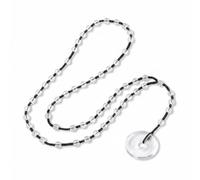 Nupuyai Natural Crystal Stone Beaded Rosary Necklace with Lucky Coin Charm | Hand Knotted Cord, Peace Buckle Pendant, 5-Decade Rosary Beads Neckla[ce for Men Women, Catholic Christian Religious Jewelry