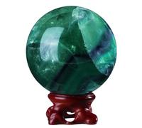Nupuyai Natural Fluorite Crystal Ball with Stand, Feng Shui Crystal Stone Sphere Figurine Home Office Decor Meditation Crystal Ball, 61-70mm