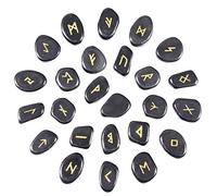 Nupuyai Natural Hematite Rune Stones Set for Divination Healing