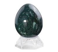 Nupuyai Natural Ocean Jasper Crystal Egg with Acrylic Stand, 201-300g