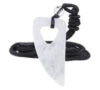 Nupuyai Natural Rock Crystal Stone Wolf Tooth Necklace for Women Men, Lucky Coin Healing Stone Pendant with Adjustable Cord 72cm