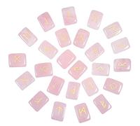Nupuyai Natural Rose Quartz Rune Stones Set for Divination Healing