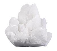 Nupuyai Natural White Quartz Druzy Geode, Raw Rock Crystal Cluster 485-736g
