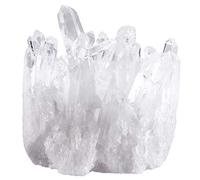 Nupuyai Natural White Quartz Druzy Geode, Raw Rock Crystal Cluster 50-100g