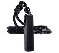 Nupuyai Obsidian Crystal Cuboid Necklace for Women, Energy Healing Stone 4 Side Bar Pendant with Adjustable Cord 70cm
