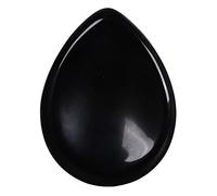 Nupuyai Obsidian Crystal Worry Stone for Anxiety Relief, Energy Crystal Pocket Healing Stone Teardrop Thumb Worry Stone for Anxiety Relief Reiki Therapy