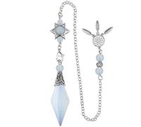 Nupuyai Opalite Crystal Stone Point Dowsing Pendulum for Divination