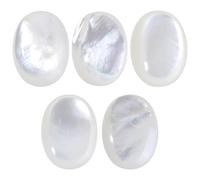 Nupuyai Pack of 5 Oval White Shell Cabochons for Jewelry Making, Cabochons Flatback DIY Art Project Jewelry Making Supplies, 13x18mm