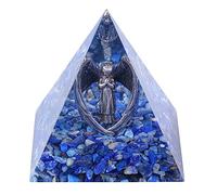 Nupuyai Praying Angel Lapis Lazuli Crystal Pyramid for Home Office Decor