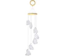 Nupuyai Raw Natural White Quartz Crystal Stone Wind Chimes Garden Decor