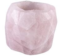 Nupuyai Raw Rose Quartz Crystal Stone Pillar Tea Light Candle Holder