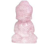 Nupuyai Rose Quartz Baby Buddha Crystal Statue for Home Office Decor