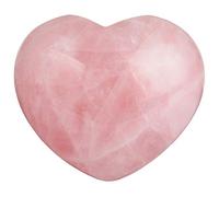 Nupuyai Rose Quartz Heart Palm Worry Stone for Chakra Reiki, Healing Crystal Love Stone for Home Decoration 45mm
