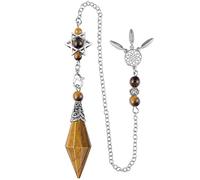 Nupuyai Tiger's Eye Crystal Stone Point Dowsing Pendulum for Divination