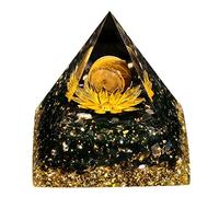 Nupuyai Tiger's Eye Sphere Lotus Chakra Healing Crystal Pyramid