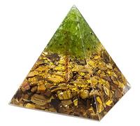 Nupuyai Tiger's Eye Tree of Life Healing Crystal Pyramid for Home Decor