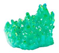 Nupuyai Titanium Coated Rock Quartz Crystal Cluster Drusy Geode for Healing Reiki Energy, Irregular Rough Gemstone for Home Decor Green