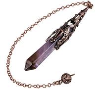 Nupuyai Vintage Amethyst Crystal Point Dowsing Divination Pendulum