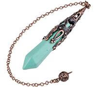 Nupuyai Vintage Howlite Turquoise Crystal Point Dowsing Divination Pendulum