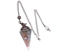 Nupuyai Vintage Labradorite Crystal Point Dowsing Pendulum for Divination