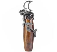 Nupuyai Vintage Moon Tiger's Eye Crystal Stone Necklace for Women, Leaves Wrapped Protection Energy Stone Pendant with Chain 50cm