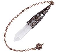 Nupuyai Vintage White Quartz Crystal Point Dowsing Divination Pendulum