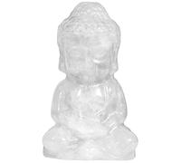 Nupuyai White Quartz Baby Buddha Crystal Statue for Home Office Decor
